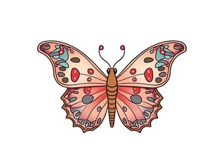 Obraz na płótnie Canvas Illustration cartoon of cute colorful butterflies. Generative AI