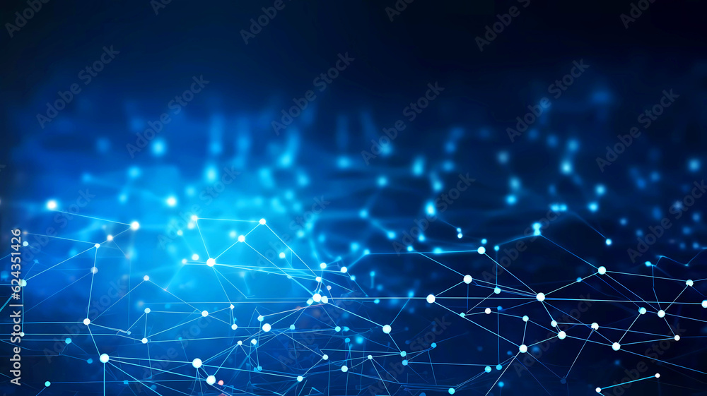 Wall mural modern futuristic net working technology background. generative ai design.