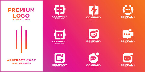 Set Premium Best Collection Chat Icon Logo Design