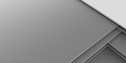 Modern black white abstract background. Minimal. Gradient. Dark grey banner with geometric shapes, lines, stripes, triangles. Design. Futuristic. Cut paper or metal effect. Origami, mosaic, geometry.