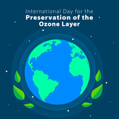 International day of preservation of the ozone layer, September 16th. World ozone day concept design. Vector illustration
