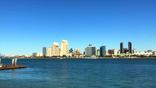 Views of San Diego city skyline from Coronado Island