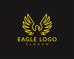 Yellow Wings of Excellence Striking Eagle Logos for Your Brand