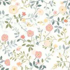 Gentle Rose flower Seamless pattern texture. Happy mother day, woman’s day, girls birthday, Valentine’s day design. Gift box wrapping paper, textile, bed linen or dress print. Floral AI illustration. - obrazy, fototapety, plakaty
