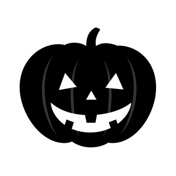 Halloween pumpkin icon on white background.