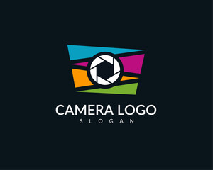 Colorful Camera Lens Logo vector and editable