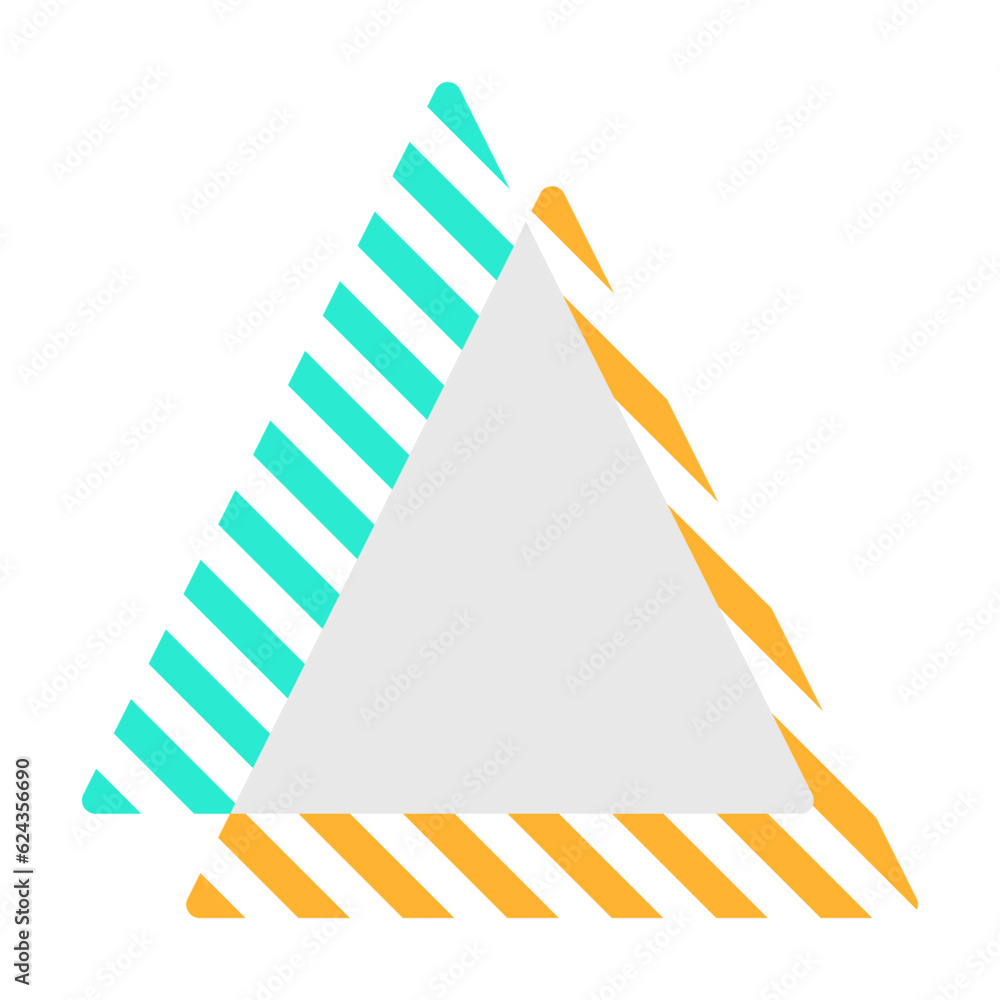 Aufkleber triangle figures mint green and orange brochure element design. vector illustration with empty copy 