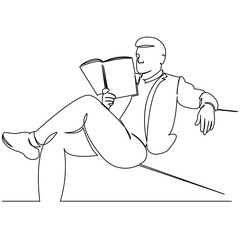 man reading magazine book newspaper