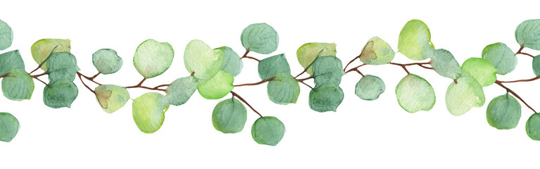 Greenery  floral design card.Forest branches green herbs greenery yellow leaf frame. wedding invitation poster invitation isolated on white background.