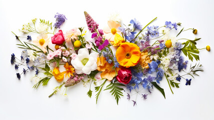 Colorful bouquets, freshness of flowers, for art decoration Used to decorate. Generative AI.