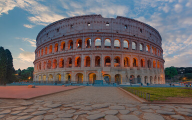 Fototapeta na wymiar Colosseum in Rome. Colosseum is the most landmark in Rome - Rome , Italy