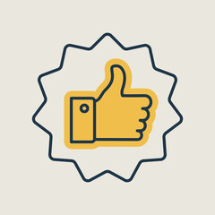 Thumbs up icon. Vector like sign