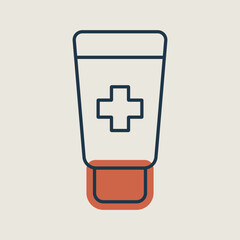Obraz premium Ointment cream tube medicine vector icon