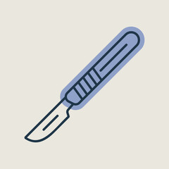 Surgical tools for operations scalpel vector icon