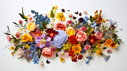 Fototapeta na wymiar Colorful bouquets, freshness of flowers, for art decoration Used to decorate. Generative AI.