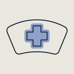 Obraz premium Nurse hat vector icon. Medical sign