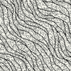 Vector seamless pattern. Abstract murble texture. Monochrome water surface. Creative background with hatched waves. Decorative rippled design. Can be used as swatch for illustrator.