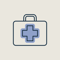 First aid kid vector icon. Medical sign