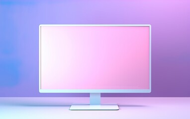 Computer monitor with blank screen. Copy space, add text, image or logo. Generative Ai