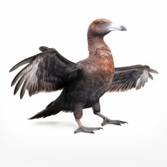 Flesh-footed shearwater bird isolated on white. Generative AI