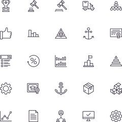 Business line icon set. Collection of commerce uotline sighn for web design, mobile app, UI design, etc. Dark blue line symbol of finance on white background.