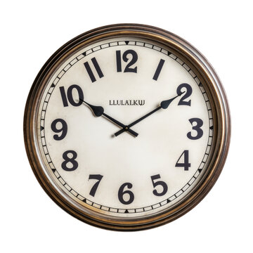Vintage Wall Clock isolated on transparent background. Generative AI
