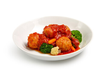 meatballs with tomato and vegetables