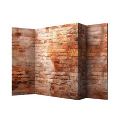 Brick Wall Room Divider isolated on transparent background. Generative AI