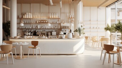 Contemporary Coffee Shop Design for a Memorable Experience - obrazy, fototapety, plakaty