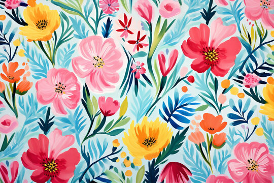 Leaf wallpaper design flower texture pattern watercolor botanical seamless nature spring background floral rose