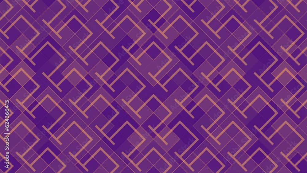Poster Moving geometric figures in neon color. 3d rendering loop animation 4K