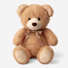 Fototapeta premium Childish bear toy isolated. Illustration AI Generative