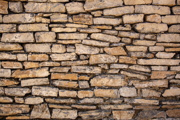Stone antique old wall as a background or texture. Vintage background of a fortress wall in loft...