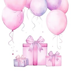 Watercolor baby shower background. Illustration AI Generative.