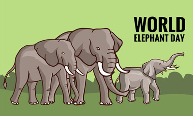 vector design for World Elephant Day is an international annual event on August 12, dedicated to the preservation and protection of the world's elephants