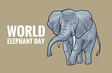 vector design for World Elephant Day is an international annual event on August 12, dedicated to the preservation and protection of the world's elephants