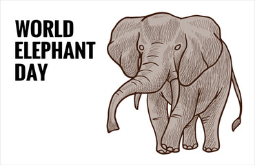 vector design for World Elephant Day is an international annual event on August 12, dedicated to the preservation and protection of the world's elephants