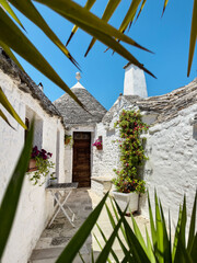 Trullo (typisches Rundhaus mit Steindach) in Alberobello, Apulien, Italien