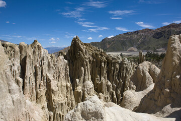 Bolivia La Paz Moon Valley on a sunny winter day