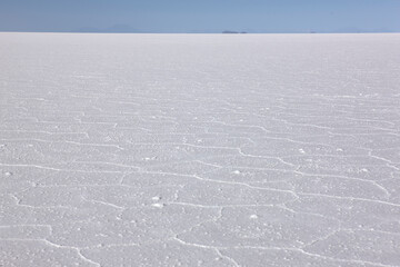 Bolivia Uyuni salt marsh on a sunny winter day