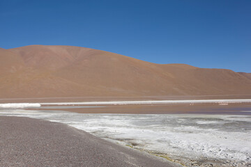 Bolivia Laguna Verde on a sunny winter day