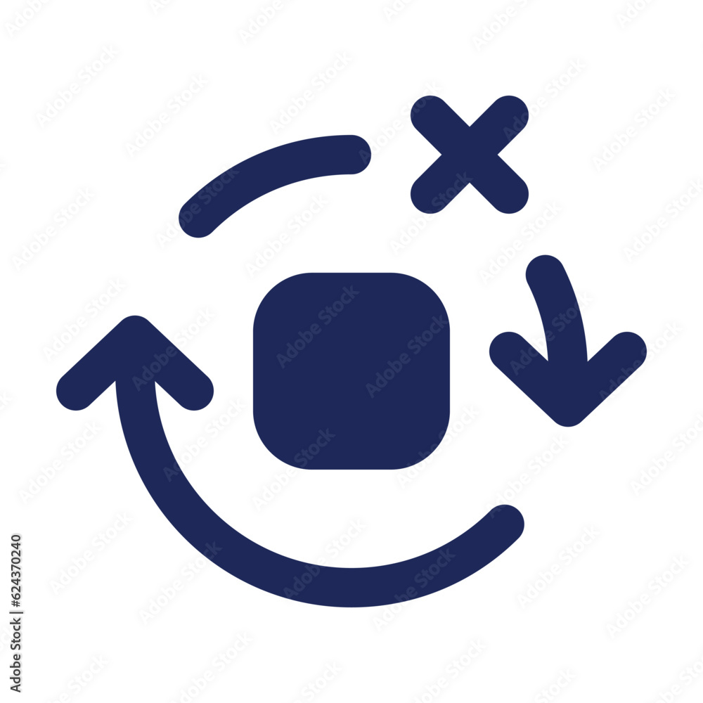 Aufkleber remove spinning effect black pixel perfect solid ui icon. delete circular motion. footage editing. s