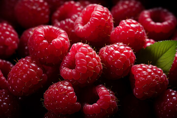 Close-up photo of fresh raspberries