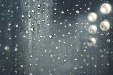 Fototapeta premium rain drops on window. Generative AI