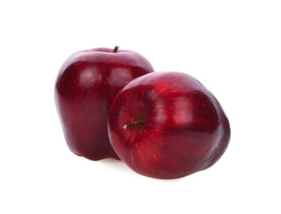 Ripe red apple Isolated on white background