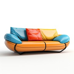 Obraz premium Modern sofa isolated. Illustration AI Generative.