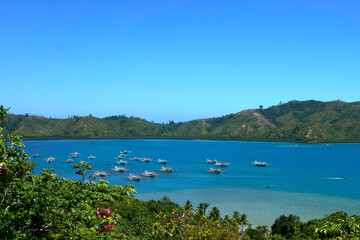Ocean Landscape View from Mandeh Hill, Painan, South Coast, West Sumatra, Indonesia