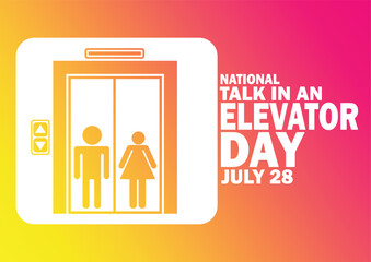 National Talk In An Elevator Day Vector Illustration. July 28. Suitable for greeting card, poster and banner