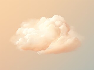 A plane flying in the sky with a cloud in the background. Generative AI.