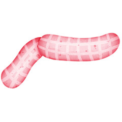 Single red line scarf christmas illustration